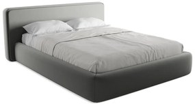 Szürke kárpitozott ágyneműtartós franciaágy ágyráccsal 160x200 cm Kiana – Makamii