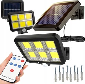 LED-es Szolárlámpa Kültéri Kertbe Mozgásérzékelővel, Szürkületkapcsolóval És Távirányítóval