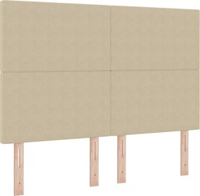 vidaXL LED ágytámla LED -es lámpákkal Szürke zöld 144 cm Poliészter