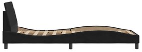 fekete bársony ágykeret fejtámlával Dover 90x200 cm
