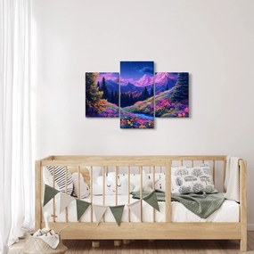 Kép - Lila táj teljes holdfénynél (90x60 cm)