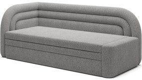 Szürke buklé kinyitható-tárolóhelyes kanapé bal oldali 223 cm Fabillo – ELTAP