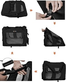 Összecsukható kisállathordozó 91 x 63 x 63 cm, XXL-es kutyaszállító, fekete