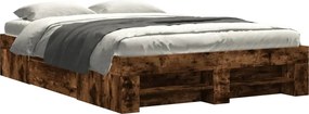 vidaXL füstös tölgy színű szerelt fa ágykeret matrac nélkül 120x190 cm