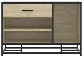 cipőpad Sonoma tölgy 80x40x53,5 cm Gépelt fa és fém