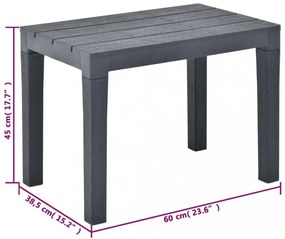 2 db antracitszürke műanyag kerti pad