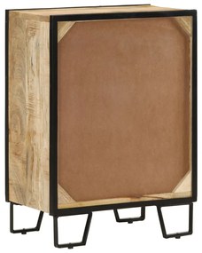 tömör mangófa és vas tálalószekrény 2 fiókkal 53 x 31 x 72 cm