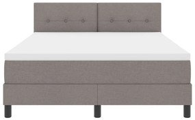 Boxspringágy Matrac &amp; LED Taupe 140x200 cm Szövet