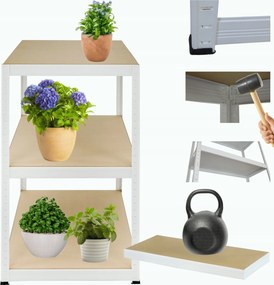 Tárolószekrény garázs fém állvány Helios 106x40x40cm 3Px175kg