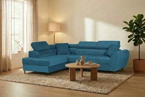 Bal oldali, ággyá alakítható sarokkanapé TIL Kék