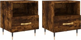 vidaXL 2 db füstös tölgy színű szerelt fa éjjeliszekrény 40x35x47,5 cm