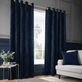 Sötétkék zsenília termo függöny szett 2 db-os 168x183 cm Selene Luxury Chenille – Hyperion
