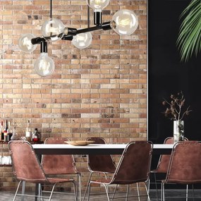 ASTRID mennyezeti lámpa 6xE27/60W/230V fekete, rúdon