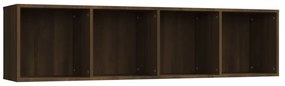 barna tölgy színű szerelt fa könyv-/TV-szekrény 143x30x36 cm