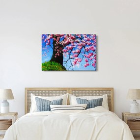 Kép festett cseresznyevirágok (90x60 cm)