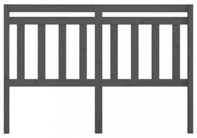 szürke tömör fenyőfa ágyfejtámla 126 x 4 x 100 cm