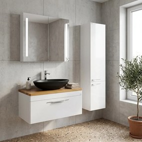 CeraStyle OLIVE - PULTRA ültethető - Top Counter - porcelán mosdó - MATT FEKETE -75 x 38 cm