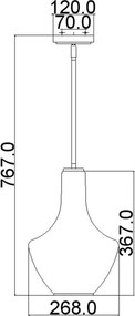 Kichler EVERLY KL-EVERLY-P-S-OZ Függőlámpa 1x60W/E27
