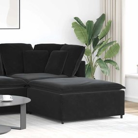 fekete moduláris kanapé lábzsámoly modul 100x100x48 cm
