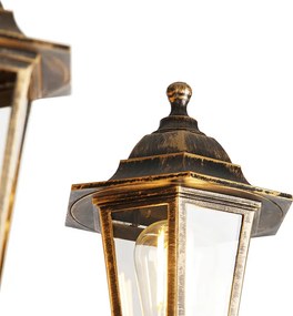 Régi stílusú kültéri lámpa arany 3-lámpás IP44 - New Haven