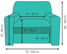 4Home Comfort Multielasztikus fotelhuzat barna, 70 - 110 cm, 70 - 110 cm