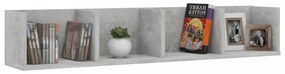 betonszürke szerelt fa CD-tartó fali polc 100 x 18 x 18 cm