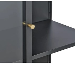 Fekete fém tálalószekrény 90x160 cm Carmel – Unique Furniture