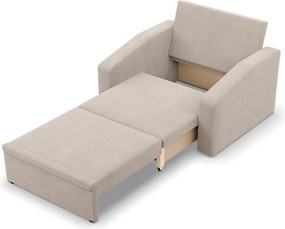 Vertico fekvőfotel, 90 cm széles, bársony, bézs