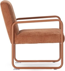 Terrakotta színű zsenília fotel Vince – MOME