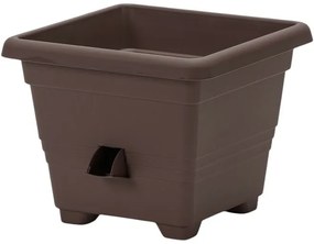 Plastia Bergamot önöntöző virágtartó 25 x 25 cm barna, 25 x 25 cm
