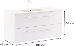 Vario Clam 100 alsó szekrény mosdóval