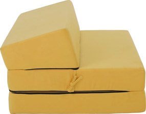 Összecsukható matrac/fotel, 2v1, sárga, VEDIS