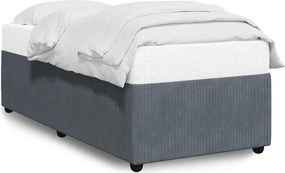 vidaXL sötétszürke bársony ágykeret matrac nélkül 90x190 cm