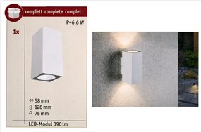Paulmann 94330 - 2xLED/2,8W IP44 Kültéri fali lámpa FLAME 230V fehér