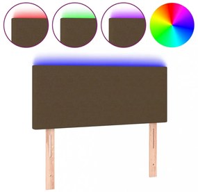 sötétbarna szövet LED-es fejtámla 80 x 5 x 78/88 cm
