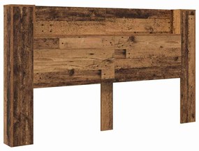 Fejtámla LED -es lámpákkal Öreg fa 180 x 17 x 104,5 cm Faanyag