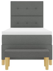 Boxspring Ágy matraccal és paddal Sötétszürke 100x200 cm Szövet