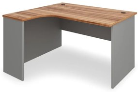 SimpleOffice ergonomikus asztal 140 x 120 cm, bal, dió / szürke