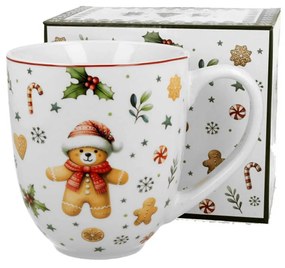 Karácsonyi porcelán jumbo 1 literes bögre mézeskalács macis díszdobozban