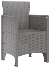Kertiszék 4 db Világosszürke Poli Rattan