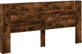 vidaXL Fejtámla polcokkal Füstölt tölgy 200 x 16,5 x 103,5 cm Faanyag