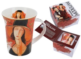 Porcelán bögre - 350ml - Amedeo Modigliani: Kalapos női portré