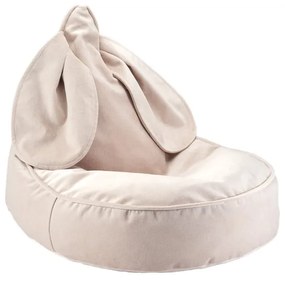 Bézs bársony gyerek babzsákfotel Bunny – Wigiwama