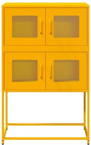 Highboard Mustársárga 68x39x107 cm Acél