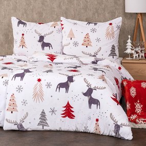 4Home Cute reindeer mikroflanel ágyneműhuzat, 140 x 220 cm, 70 x 90 cm