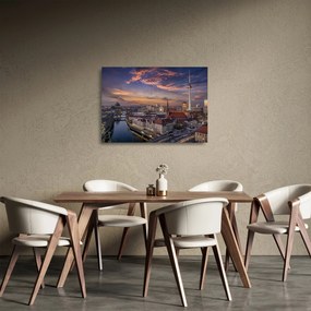 Kép - Naplemente Berlin felett (üvegen) (70x50 cm)