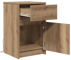 LED Éjjeli Szekrény 2 pcs kézműves tölgy 38 x 34 x 61 cm