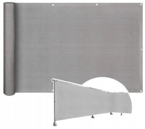 Erkély paraván 0,8x5 LIGHT GREY PES Shield