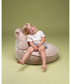 Bézs bársony gyerek babzsákfotel Bear – Wigiwama