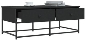 Fekete szerelt fa dohányzóasztal 100 x 51 x 40 cm